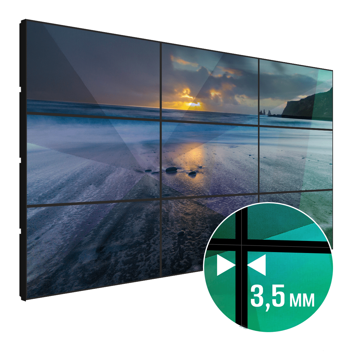 Видеостена LigaSmart 3х3 / 3,5 мм