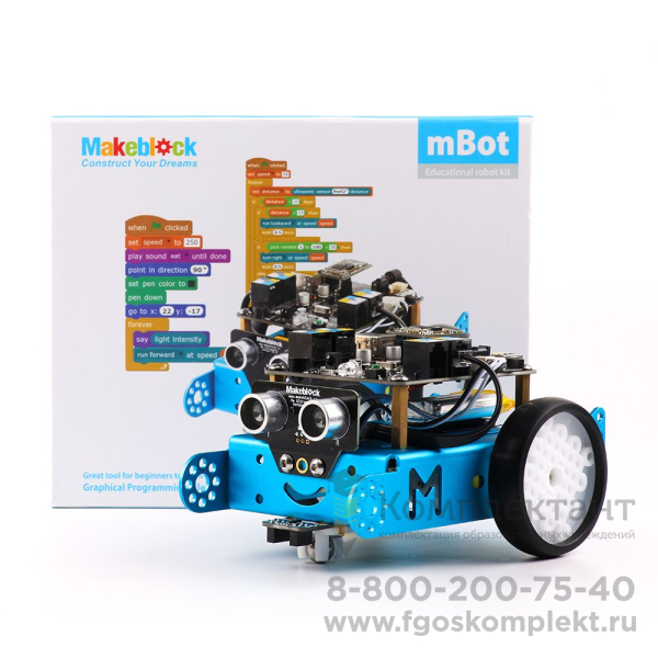 Образовательный набор mBot (мБот)  v1.1-Blue (-Синий)  (Bluetooth Version (Версия) )